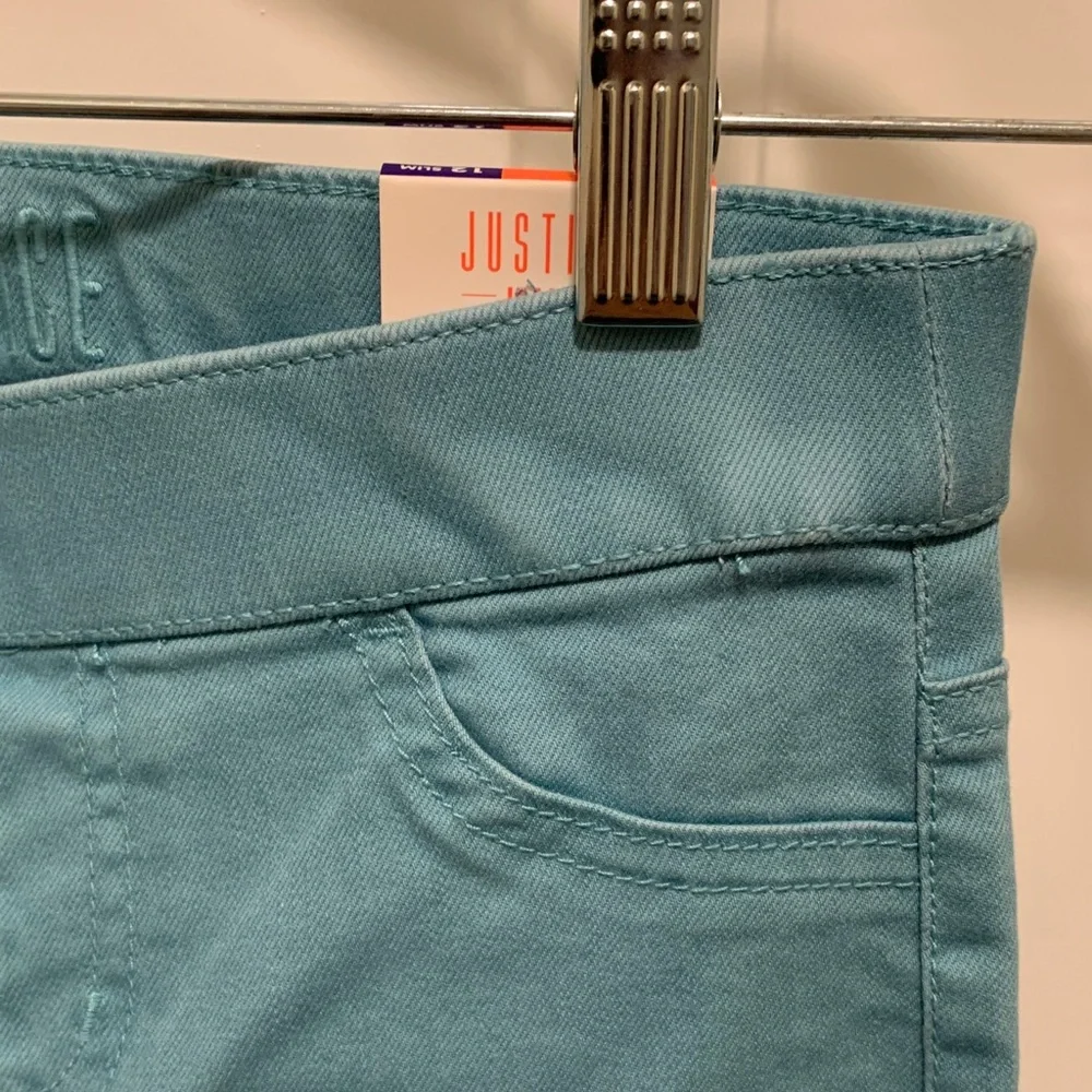 Justice Stylish Soft & Stretchy Blue Girl’s Mid Rise Leggings. Size:12.Brand New